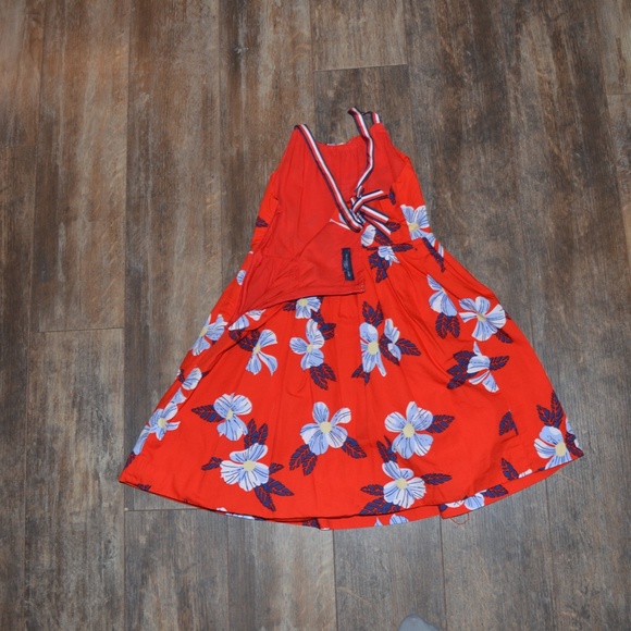 Tommy Hilfiger Red Dress with Blue Flowers - Picture 10 of 10